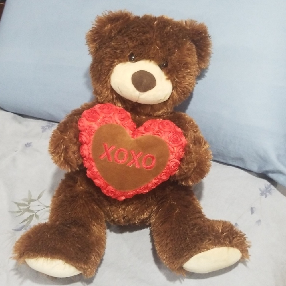 A beautiful Brown bear with XOXO on a heart
